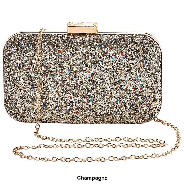 D''Margeaux Glitter Kisslock Clutch with Chain