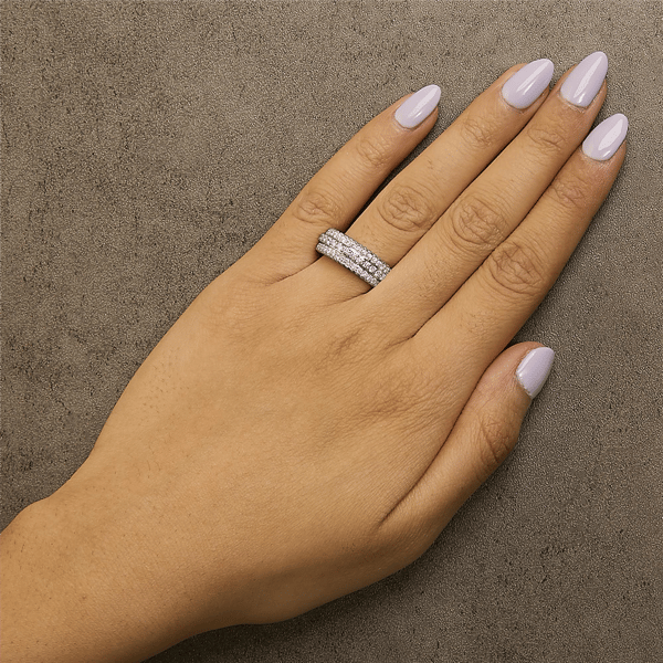 Haus of Brilliance 1ctw. Lab Grown Diamond 3 Row Band Ring