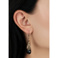 1928 Gold-Tone Jet Bead Elongated Drop Earrings - image 2