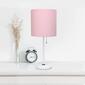 LimeLights White Stick Lamp w/Charging Outlet/Pink Shade-Set of 2 - image 5