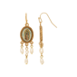 Symbols of Faith Our Lady of Guadalupe Faux Pearl Drop Earrings - image 1