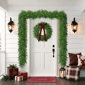 Puleo International 24in. Soft PE Spruce Wreath w/ Red Velvet Bow - image 3