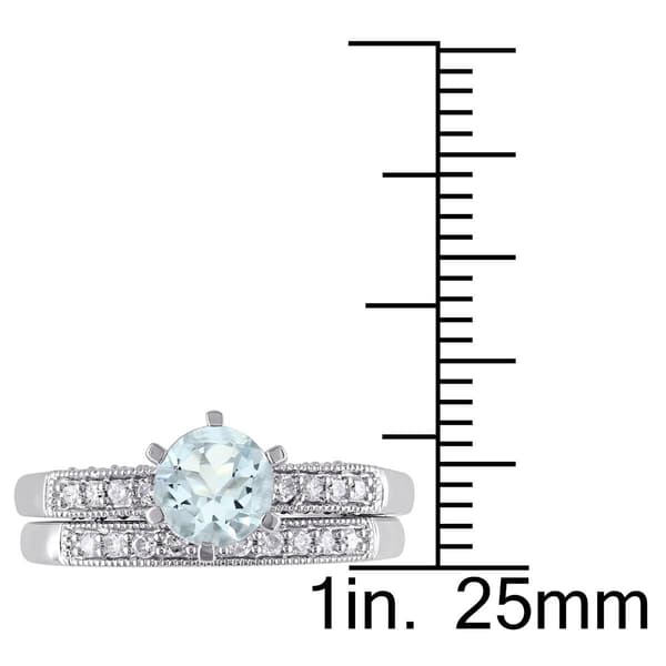 Gemstone Classics&#8482; 10kt. White Gold Aquamarine Bridal Set