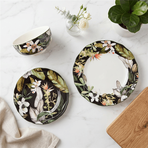 Borneo Black 12pc. Dinnerware Set