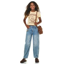 Girls (7-12) Tween Diva Cowgirls Club Tee w/ Barrel Jeans & Chain
