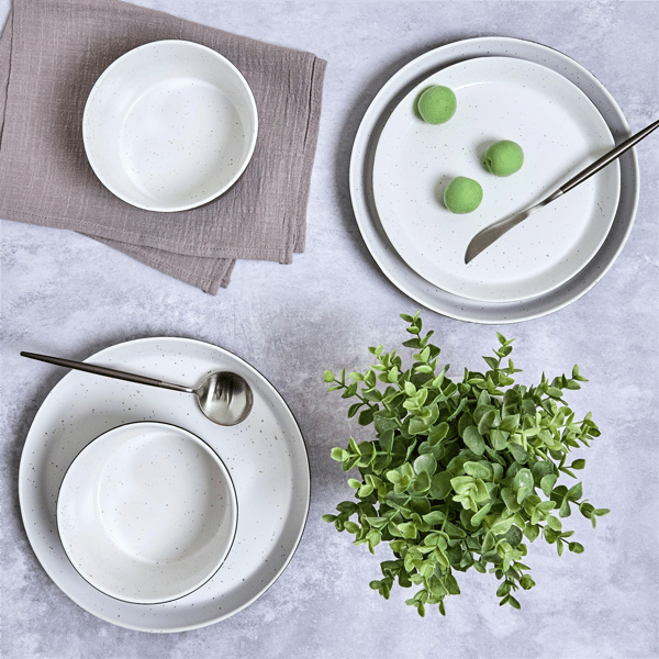 Sango Stockholm 12pc. Black/White Round Dinnerware Set