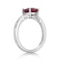 Sterling Silver Ring w/ Created Ruby & White Topaz Gemstones - image 2