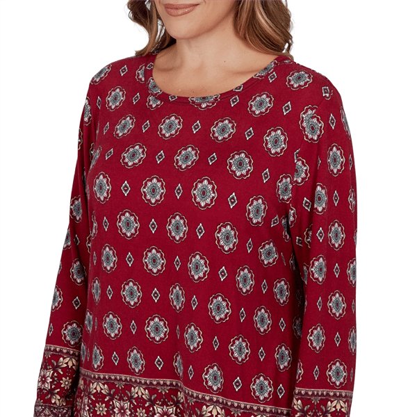 Plus Size Ruby Rd. English Countryside Medallion Border Blouse
