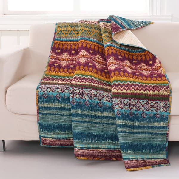 Greenland Home Fashions&#40;tm&#41; Southwest Boho Reversible Quilted Throw - image 