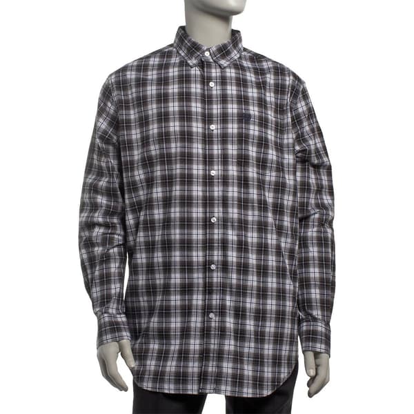 Mens Big & Tall Chaps Stretch Poplin Button Down Shirt - Asphalt