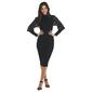 Juniors Almost Famous&#40;tm&#41; Mock Neck Button Puff Sleeve Midi Dress - image 1