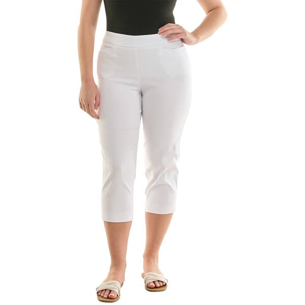 Womens Zac & Rachel Solid Pull On Crop Pants - image 