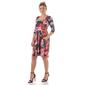 Womens 24/7 Comfort Apparel Floral 3/4 Sleeve Fit & Flare Dress - image 2