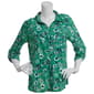 Plus Size Emily Daniels 3/4 Sleeve Floral Disco Two Pocket Blouse - image 1