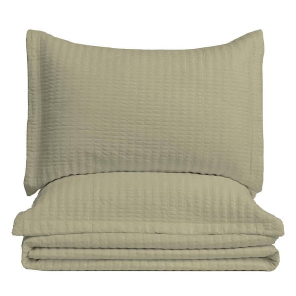 FreshFolds 3pc. Premium Solid Microfiber Quilt Set