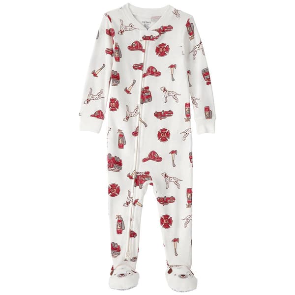 Baby Boy (12-24M) Carter''s 1Pc Fire Truck Cotton Footed Pajama - image 