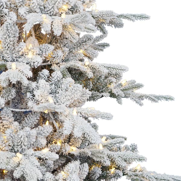 Puleo International 7ft. Pre-Lit Flocked Utah Fir Tree