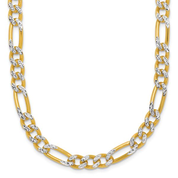 Gold Plated over Sterling Silver Figaro Chain Necklace - image 