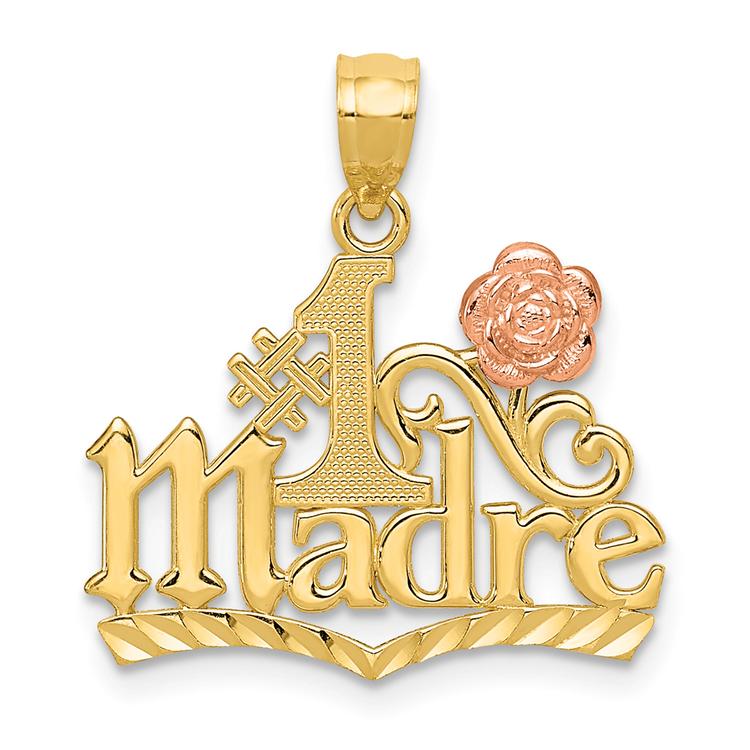 Gold Classics(tm) 14kt. Yellow & Rose Gold #1 MADRE Pendant