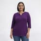 Plus Size Hasting & Smith 3/4 Sleeve Solid Henley Tee - image 1