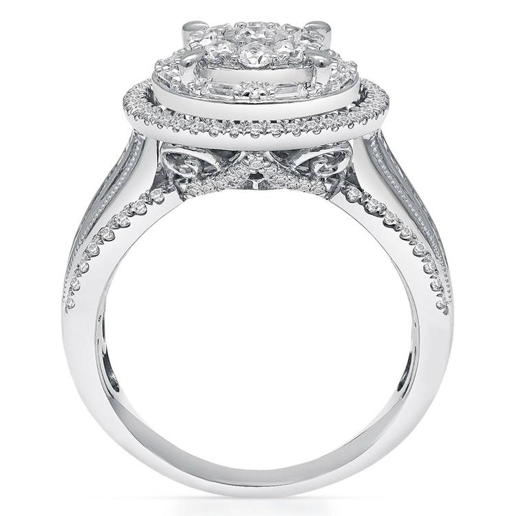Diamond Classics™ White Gold 1ctw. Cluster Bridal Ring