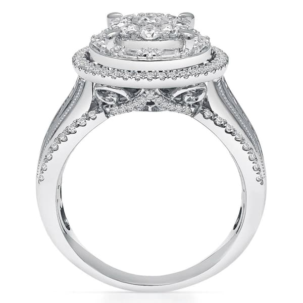 Diamond Classics™ White Gold 1ctw. Cluster Bridal Ring