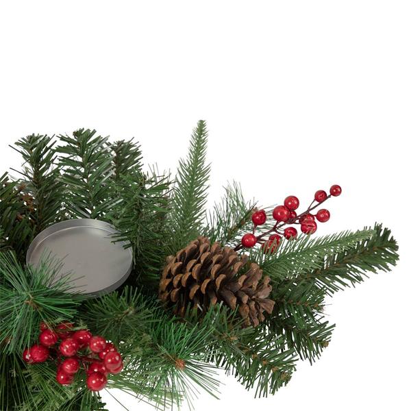 Northlight Seasonal Pine Christmas Candle Holder Centerpiece