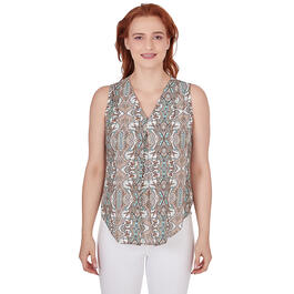 Plus Size Skye''s The Limit Soft Side Paisley Pleated Blouse