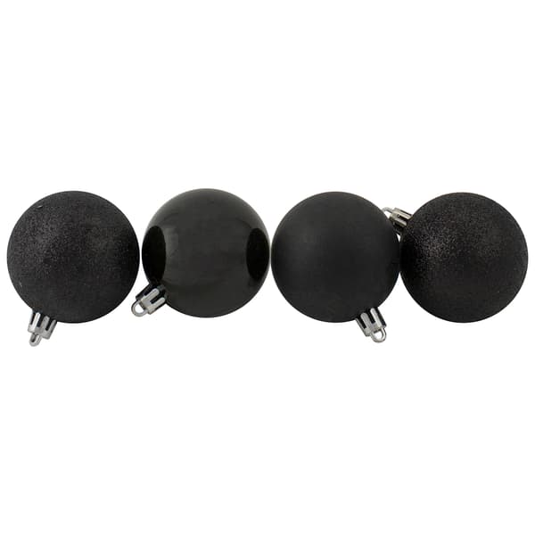 Northlight Seasonal 24ct. Jet Black Christmas Ball Ornaments