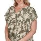 Plus Size Ruby Rd. Sedona Escape Flutter Sleeve Tropical Blouse - image 5