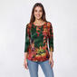 Womens OneWorld Long Sleeve Stud Embellished Chipmunk Tee - image 1