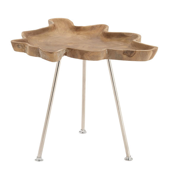 9th & Pike&#40;R&#41; Brown Teak Natural Accent Table - image 