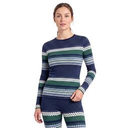 Womens LANDS'' END Fairisle Long Sleeve Crew Neck Top