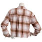 Juniors No Comment Crop Plaid Flannel Top- Pink - image 3