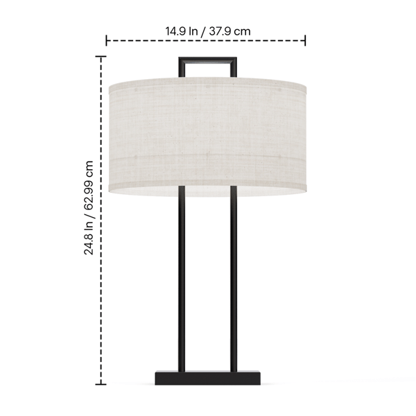 Infibrite 25in. Modern Structure Table Lamp with Textured Shade