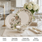 222 Fifth Luxe Peony Neutral Porcelain 12pc. Dinnerware Set - image 3