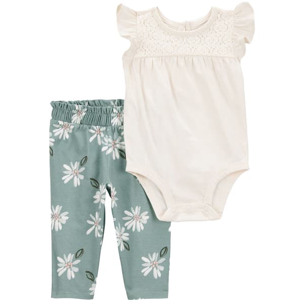 Baby Girl &#40;NB-24M&#41; Carters&#40;R&#41; Lace Bodysuit & Floral Pants Set