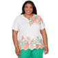 Plus Size Alfred Dunner Resort Living Floral Scallop Border Tee - image 1