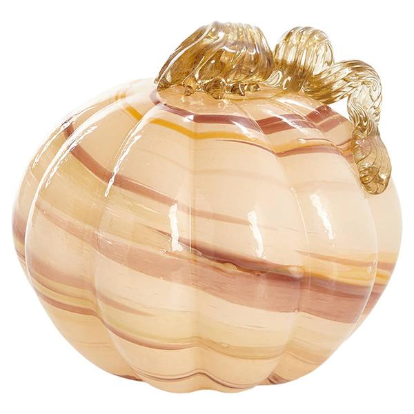 Lifetime 6in. Beige Glass Pumpkin - image 