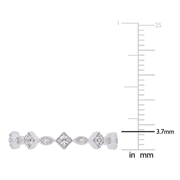 Gemstone Classics™ 0.54ctw. White Sapphire 10kt. White Gold Ring