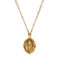 Symbols of Faith Gold-Tone Virgin Mary Oval Pendant Necklace - image 1