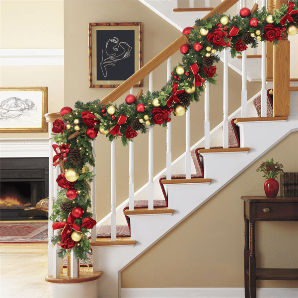 Puleo International 6ft. Pre-Lit Adorned Garland