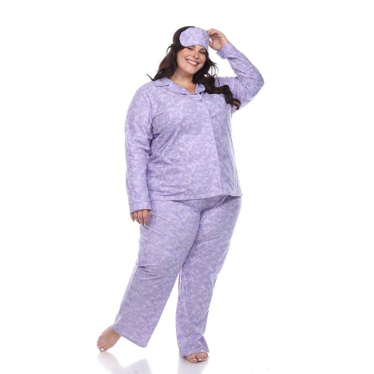 Plus Size White Mark 3pc. Pajama Set