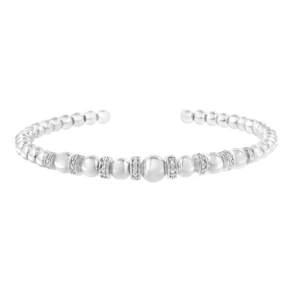 Diamond Classics&#40;tm&#41; Sterling Silver Diamond Bangle Bracelet - image 