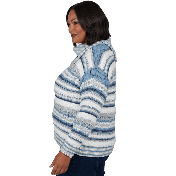 Plus Size Skye’s the Limit Icy Blue Sparkle Stripe Sweater