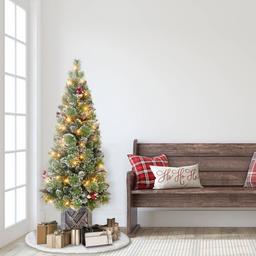 Puleo International 5ft. Pre-lit Potted Vancouver Pine Tree