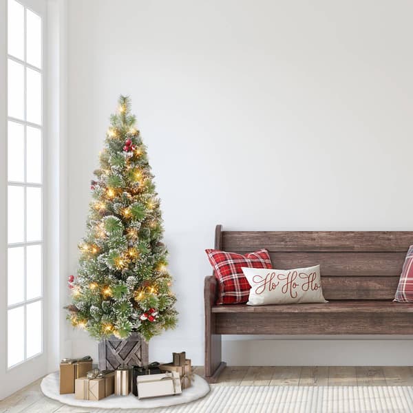 Puleo International 5ft. Pre-lit Potted Vancouver Pine Tree