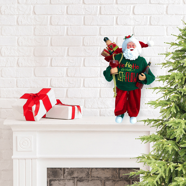 Santa''s Workshop 12in. Ho Ho Ho Let it Flow Santa