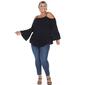 Plus Size White Mark Cold Shoulder Ruffle Sleeve Blouse - image 3
