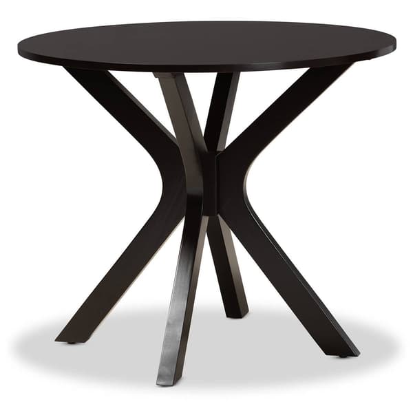 Baxton Studio Carlin Sand Fabric Dark Brown Wood 5pc. Dining Set